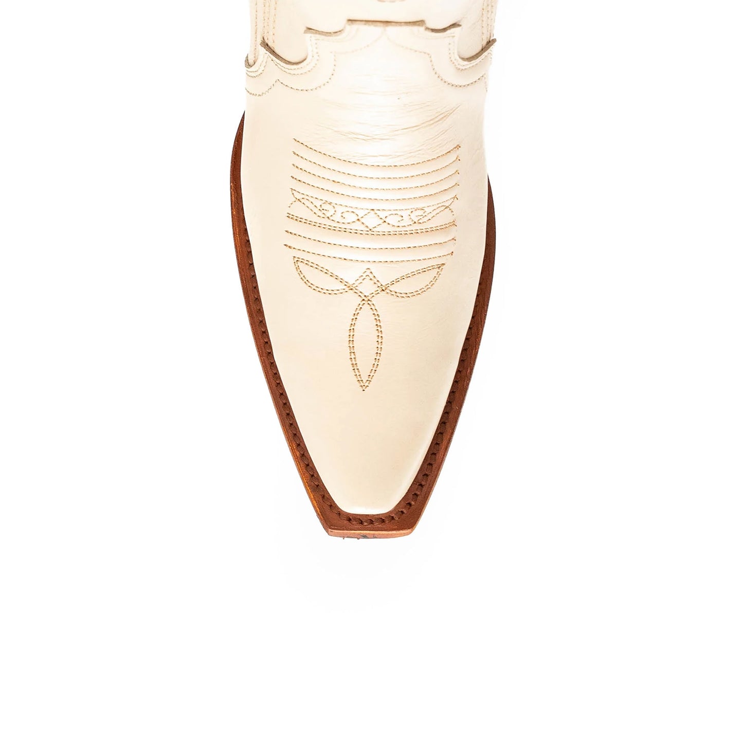 Bone Snip-Toe Half-Zip Double Embroidery Knee High Cowgirl Boots
