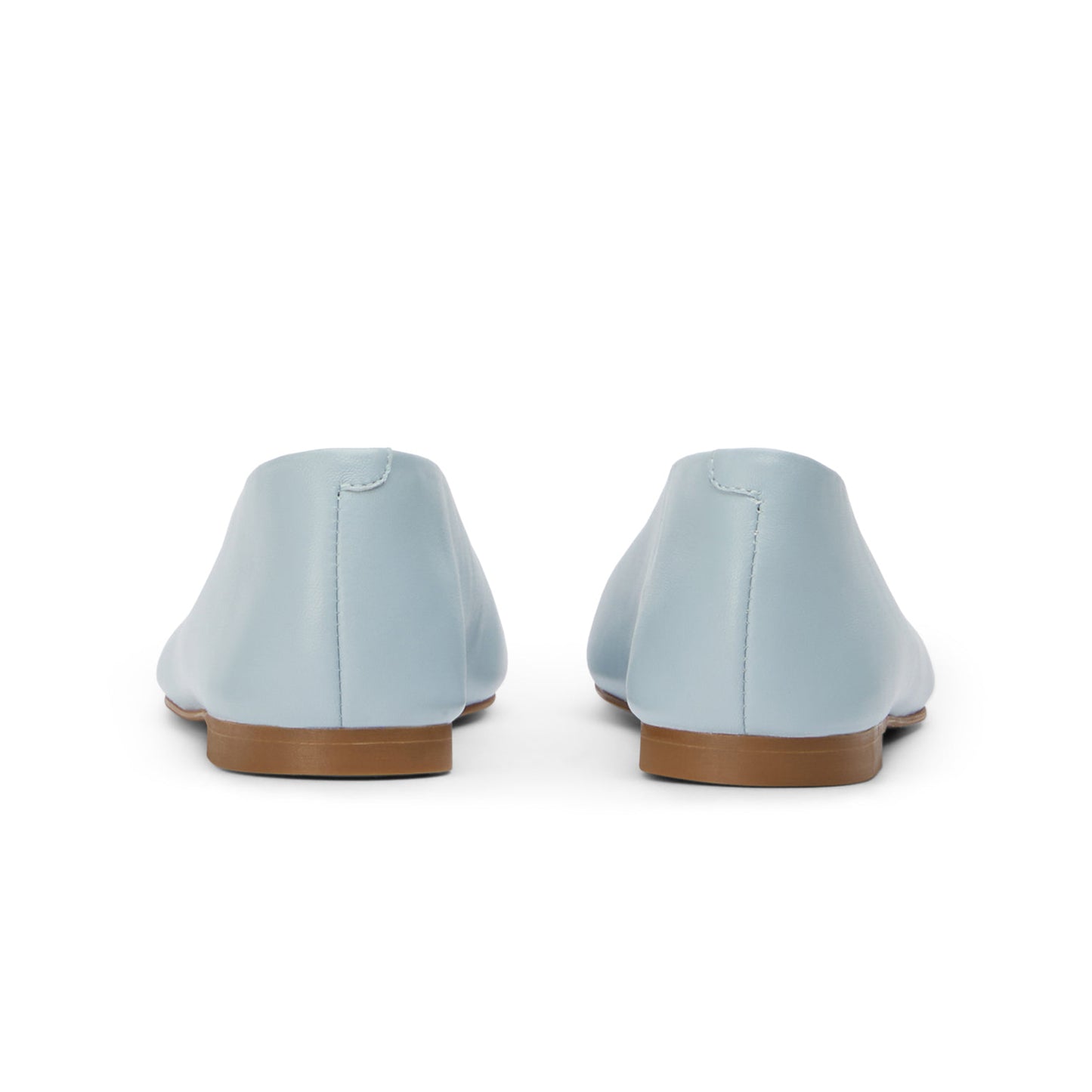 Sky Blue Round-Toe Sleek Slip-On Ballet Flats