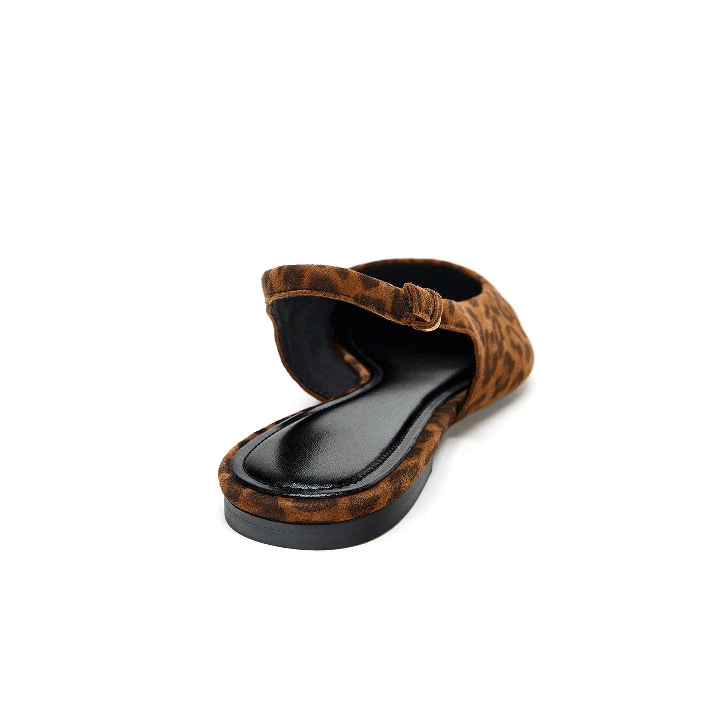 Leopard Faux Suede Pointed-Toe Slingback Flats