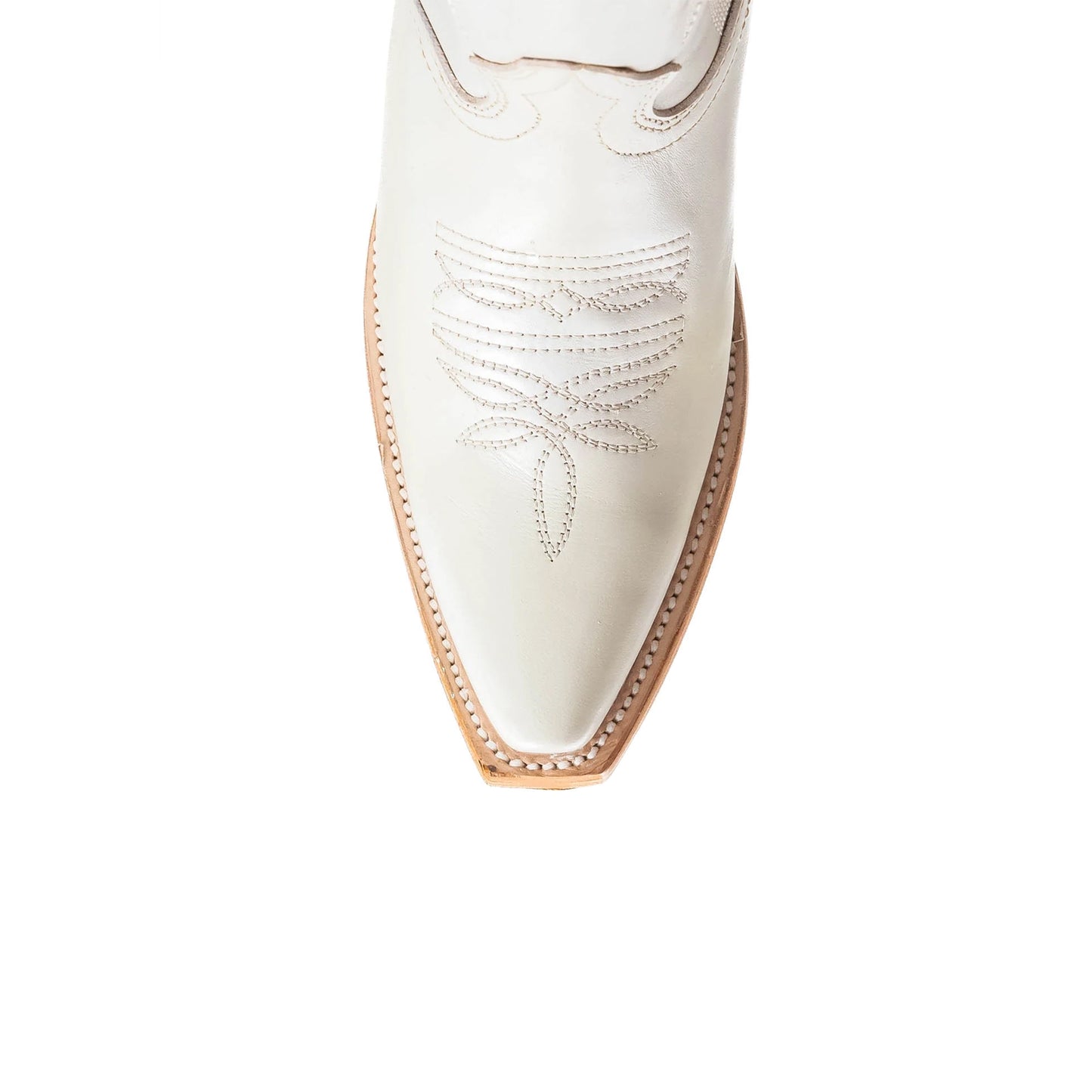 Bone Snip-Toe Half-Zip Embroidery Knee High Cowgirl Boots
