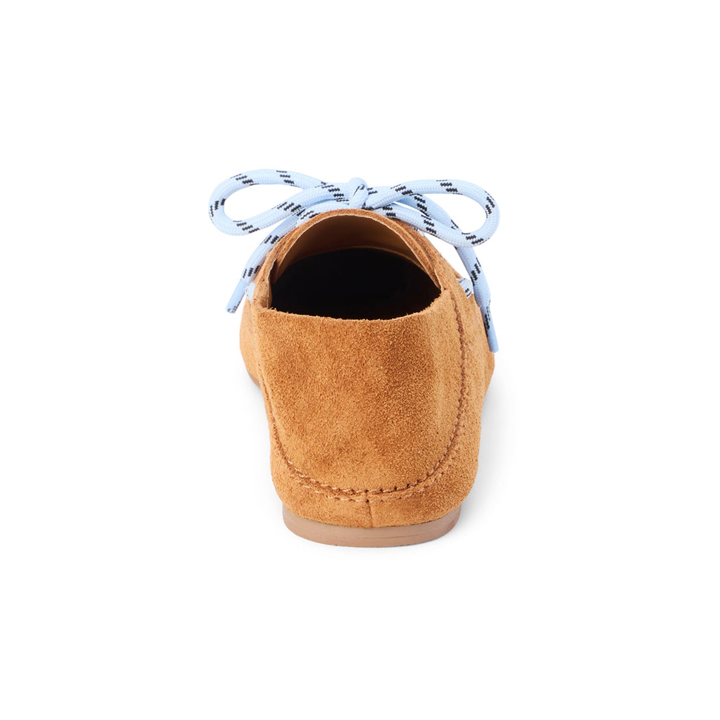 Brown Cow Suede Round-Toe Lace-Up Boat Shoes Flats