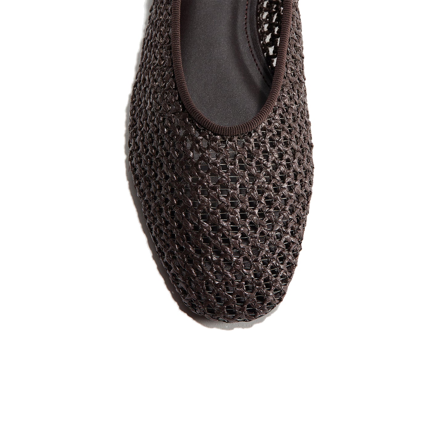 Coffee Woven Square-Toe Simple Slip-On Ballet Classic Flats