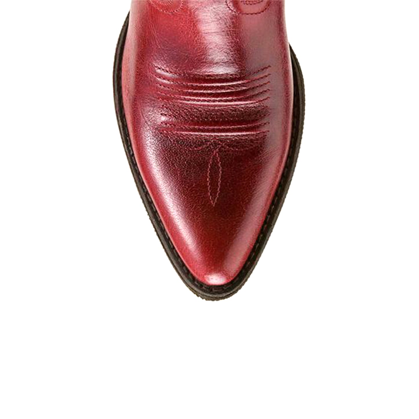 Cognac Almond-Toe Stitch Ankle Cowgirl Boots