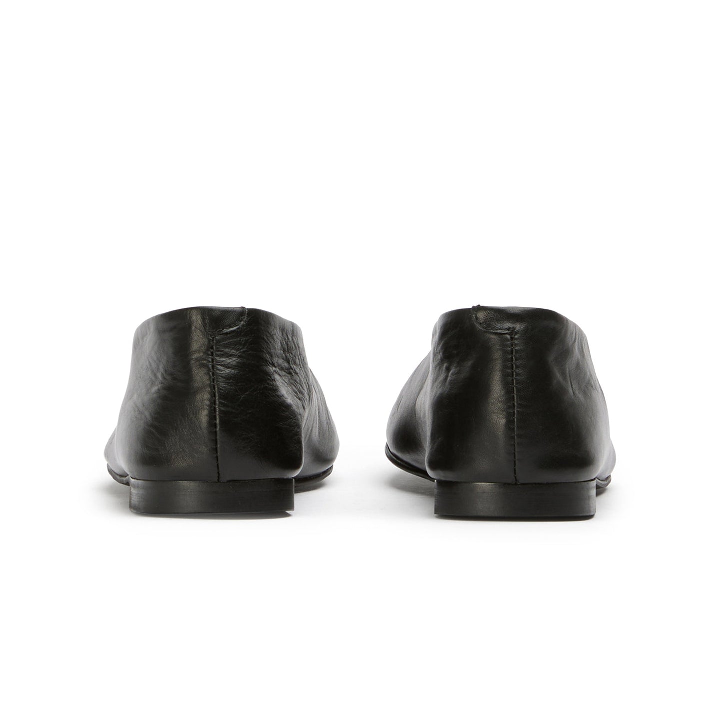 Black Round-Toe Sleek Slip-On Ballet Flats