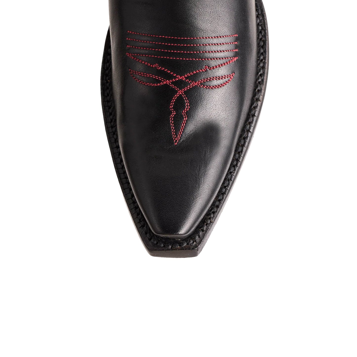 Contrast Black And White Snip-Toe Inlays Ankle Cowgirl Boots