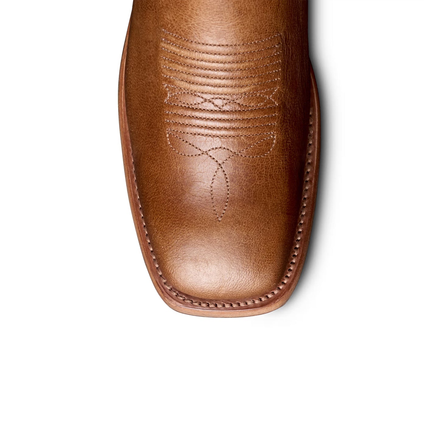Contrast Tan And Pink Square-Toe Western Embroidery Mid Calf Cowgirl Boots