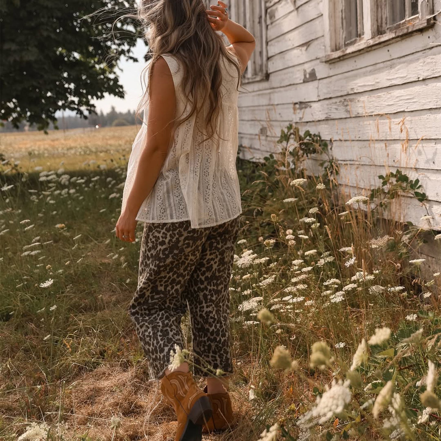 Dark Gold Faux Suede Snip-Toe Embroidery Ankle Cowgirl Boots