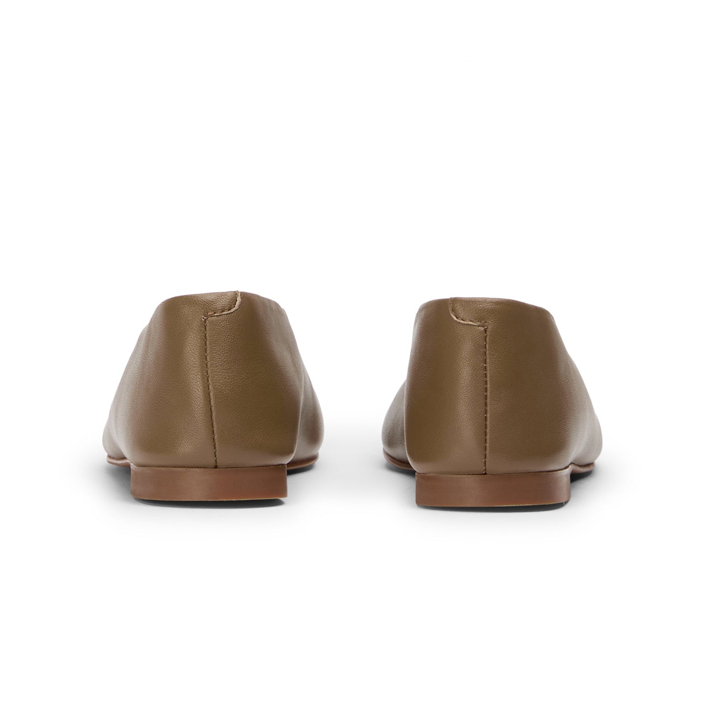 Latte Round-Toe Sleek Slip-On Ballet Flats