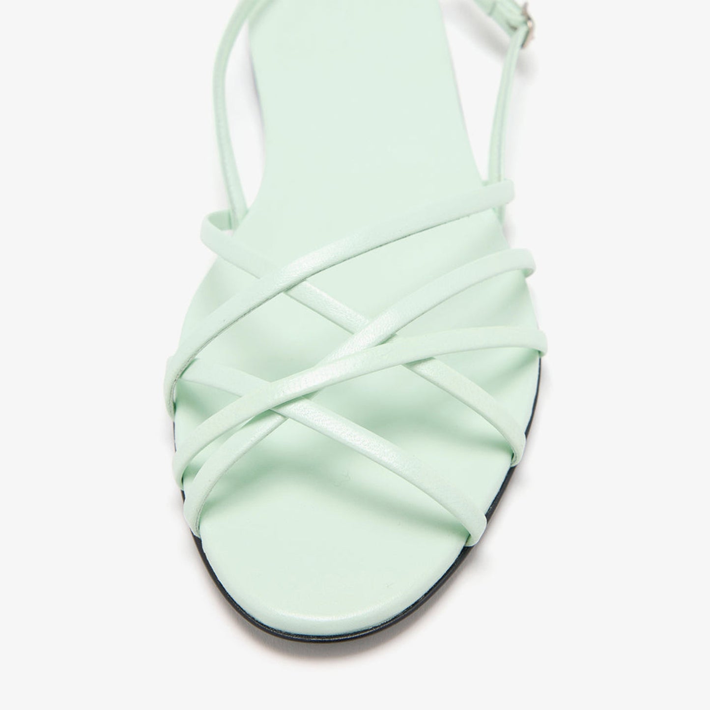 Mint Green Round-Toe Strappy And Slingback Sandals Flats