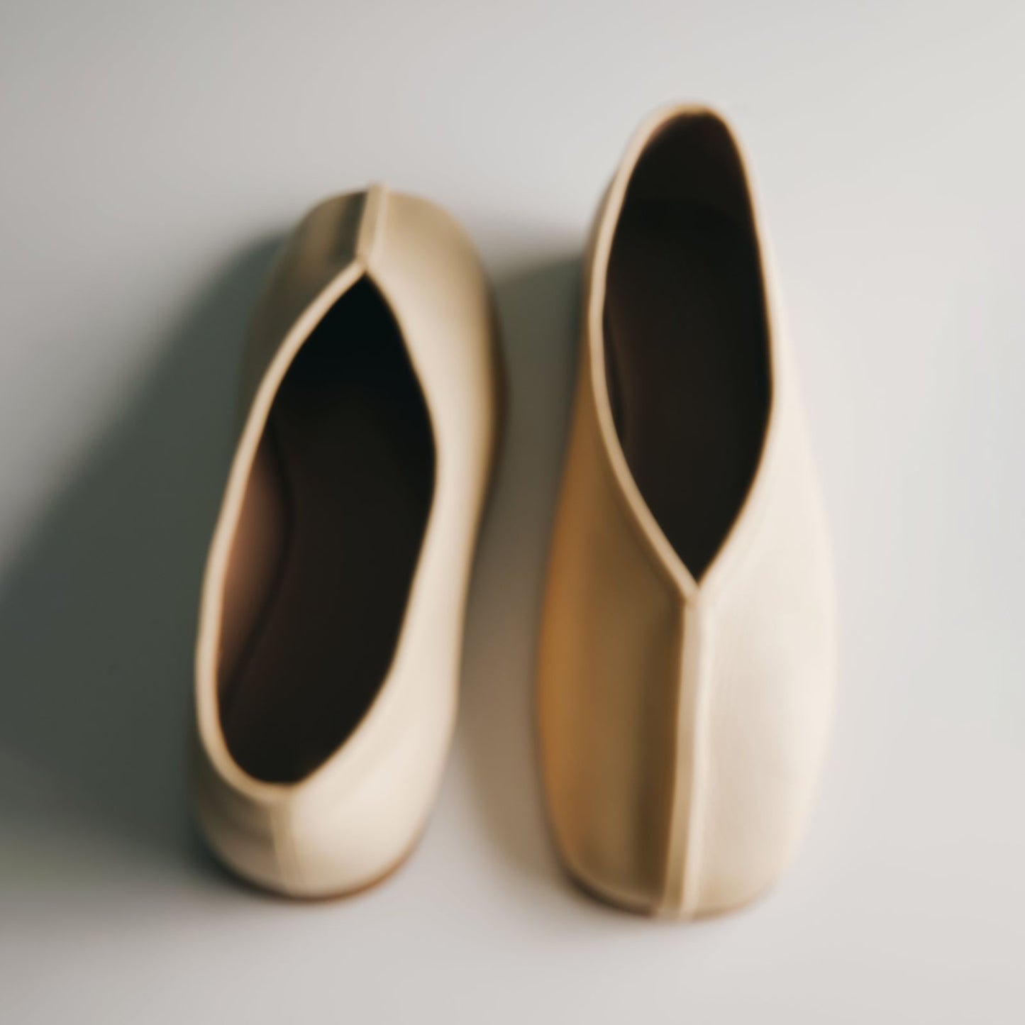 Light Yellow Square-Toe Ballet Classic Flats