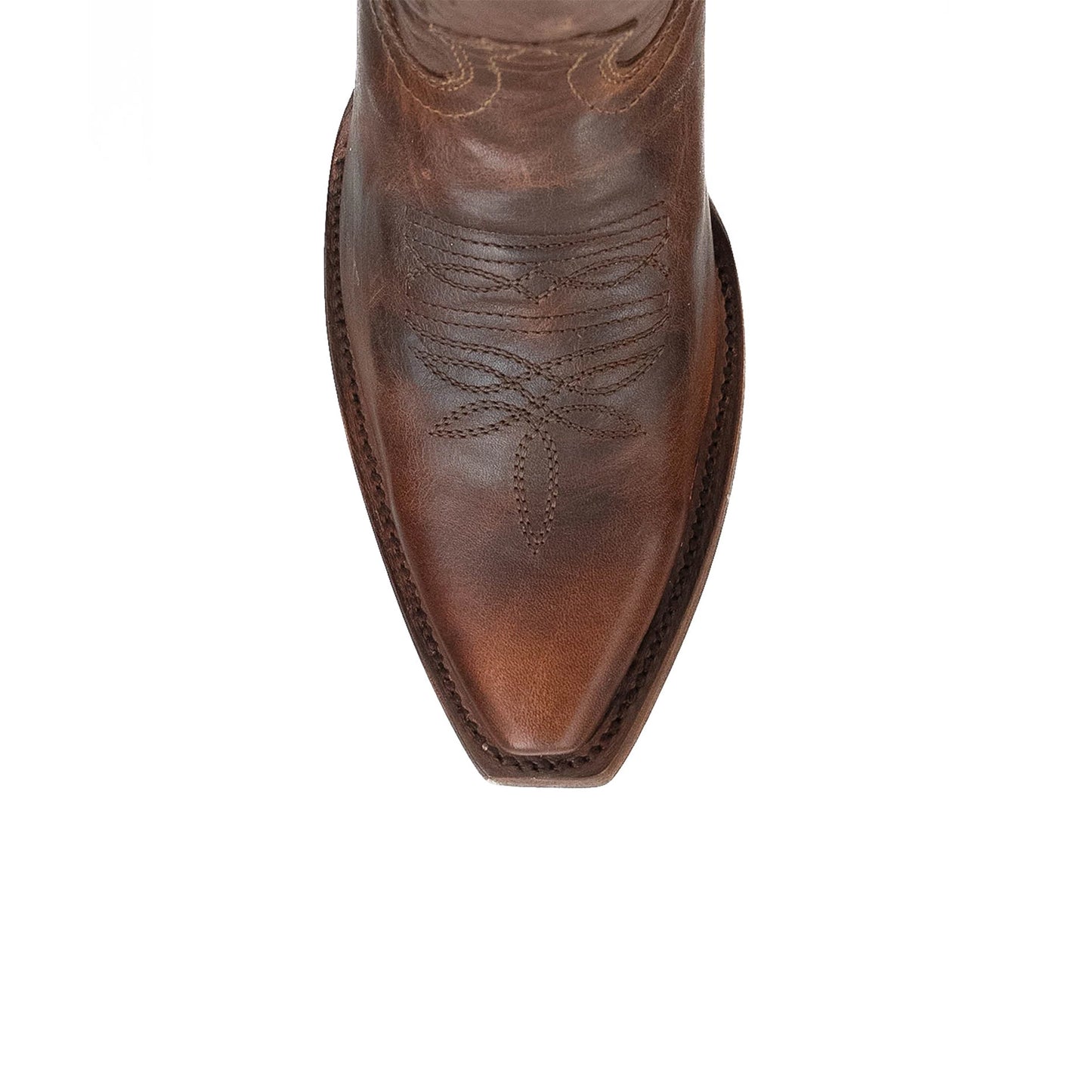 Coffee Snip-Toe Half-Zip Embroidery Knee High Cowgirl Boots