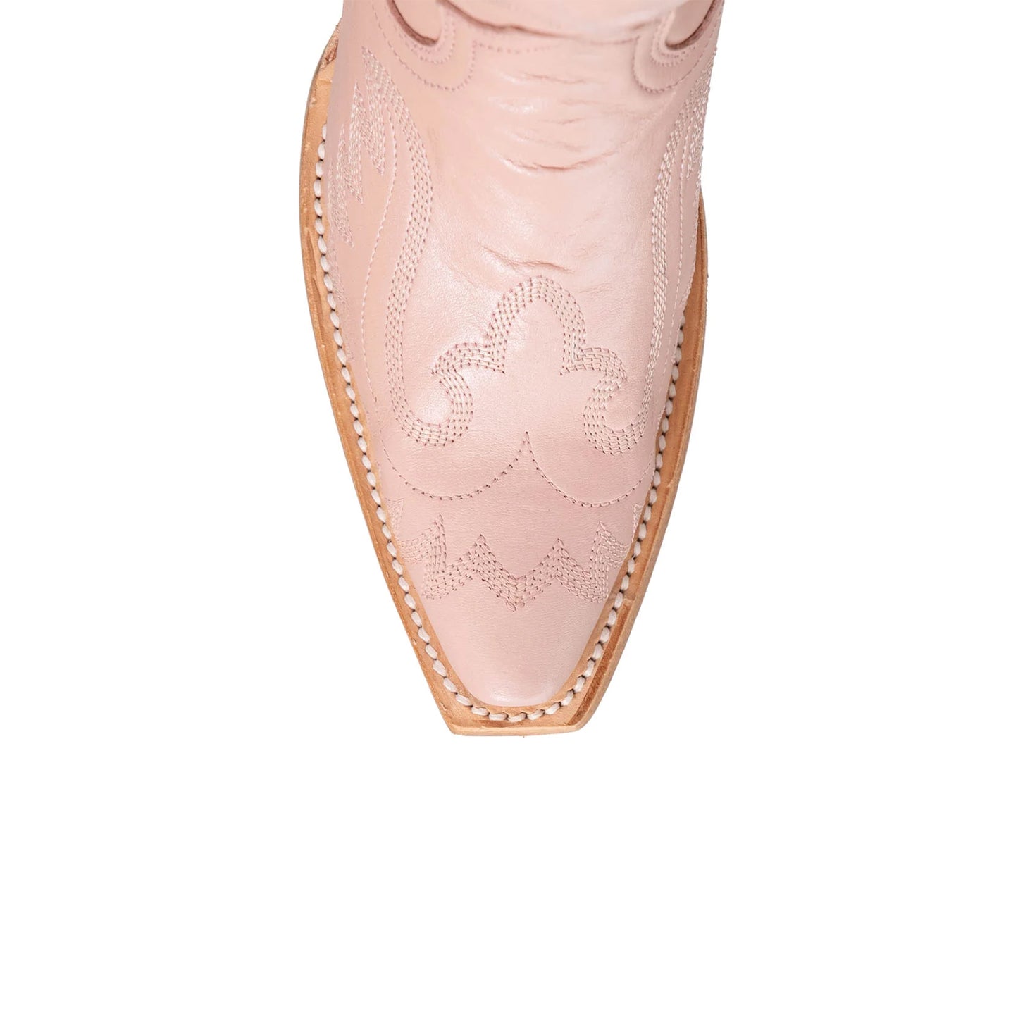 Pink Snip-Toe Embroidery Side Fringe Half-Zip Knee High Cowgirl Boots