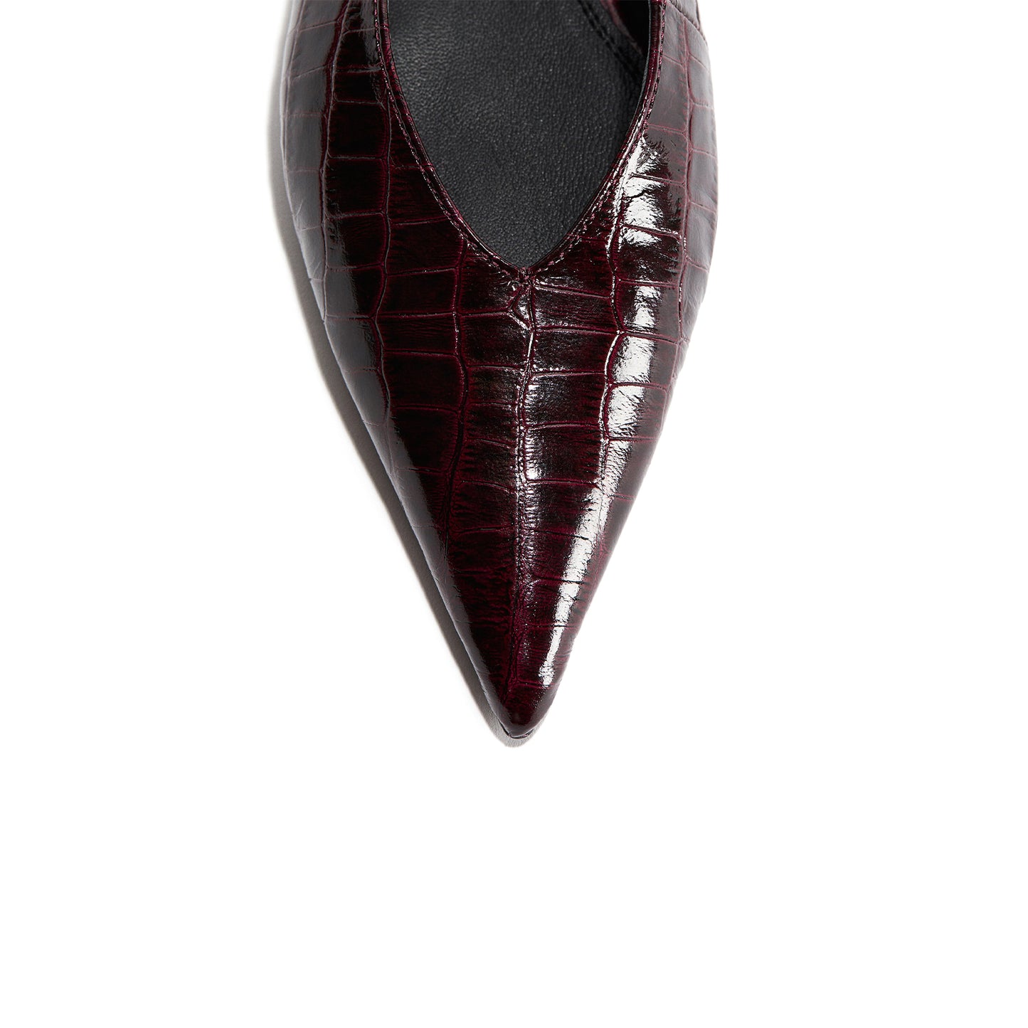 Burgundy Stone Print Pointed-Toe Slingback Flats