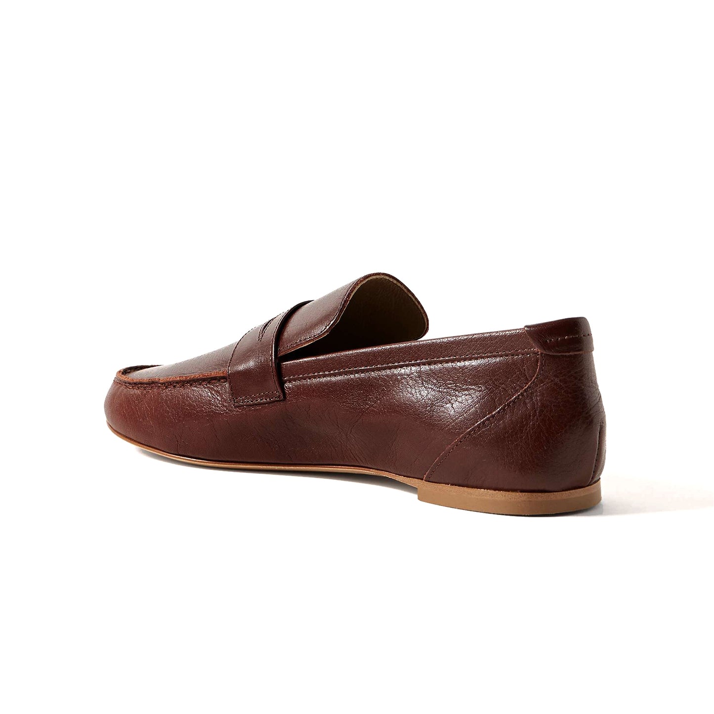 Burgundy Vegan Leather Round-Toe Slip-On Chic Loafers Flats