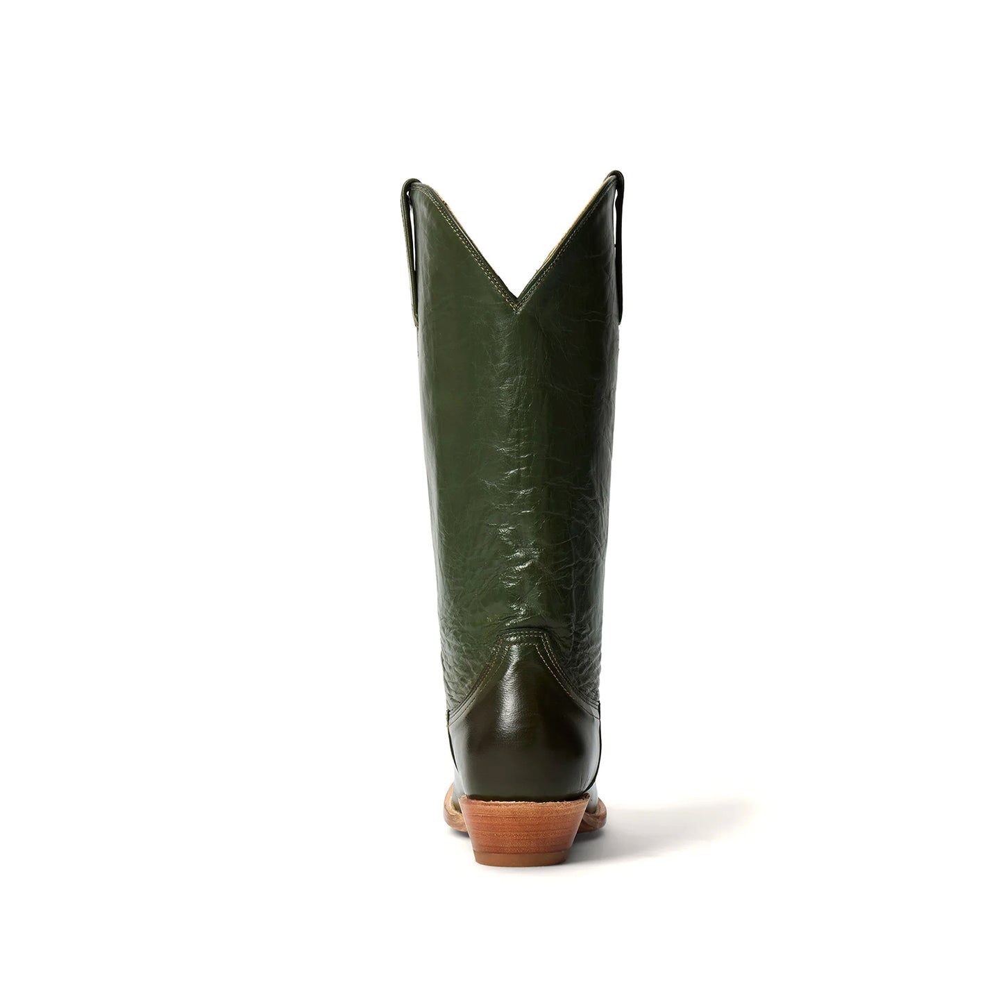 Green Pointed-Toe Simple Mid Calf Cowgirl Boots