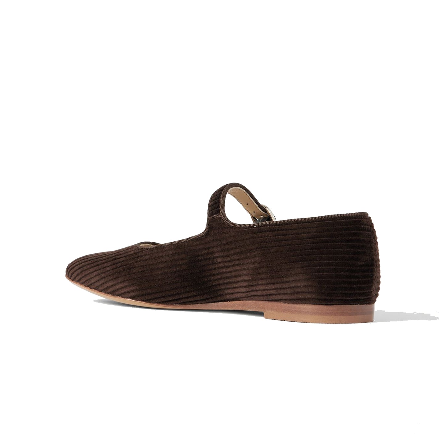 Black Threaded Fabric Square-Toe Mary Jane Slip-On Ballet Flats