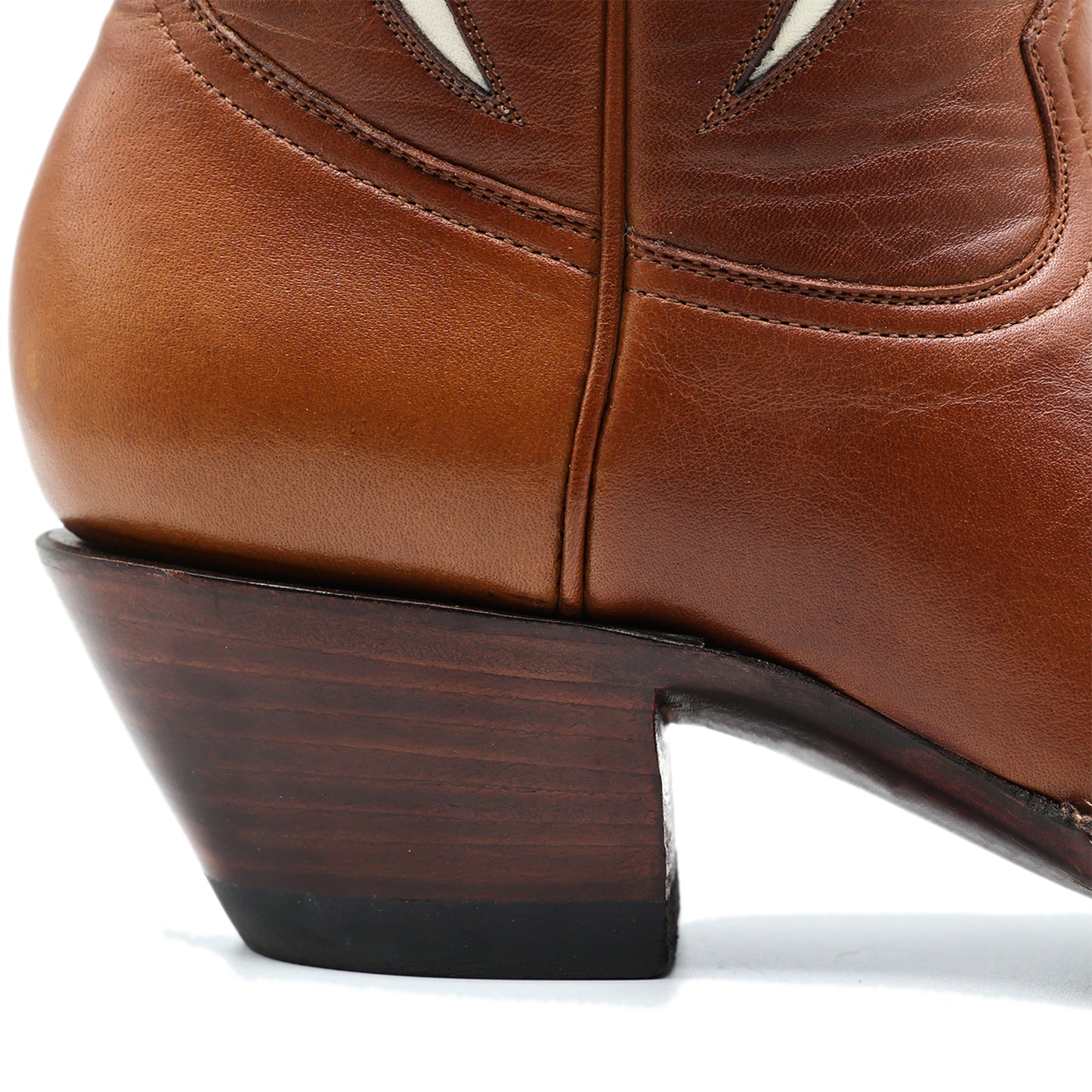 Cognac Snip-Toe Western Inlay Classic Ankle Cowgirl Boots