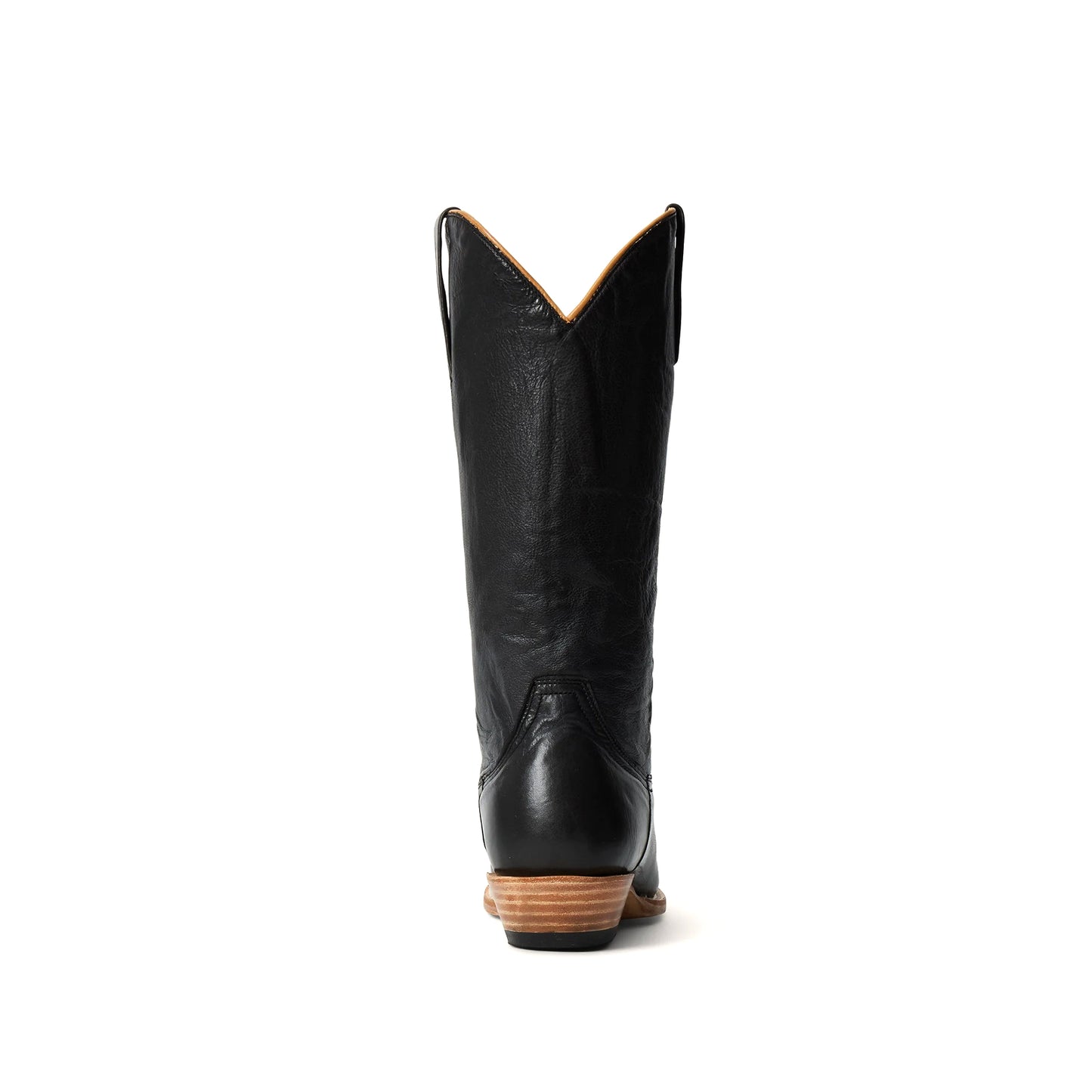 Black Pointed-Toe Simple Mid Calf Cowgirl Boots