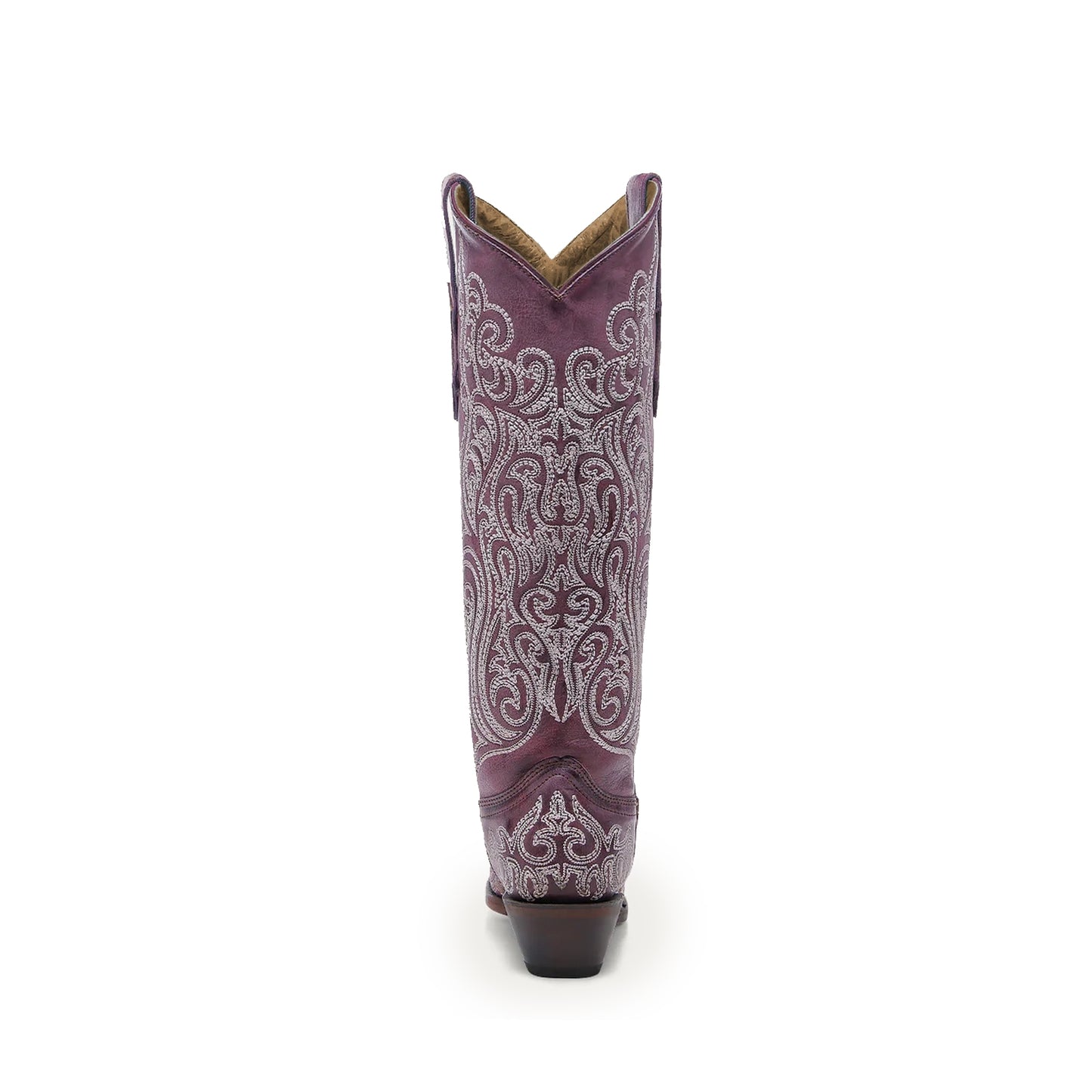 Dark Pink Snip-Toe Embroidery Wide Calf Knee High Cowgirl Boots