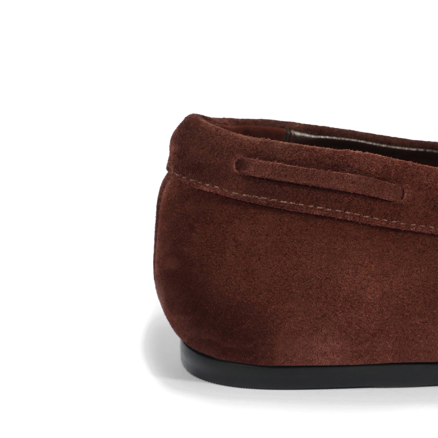 Coffee Faux Suede Square-Toe Front Bow With Fringe Slip-On Flats