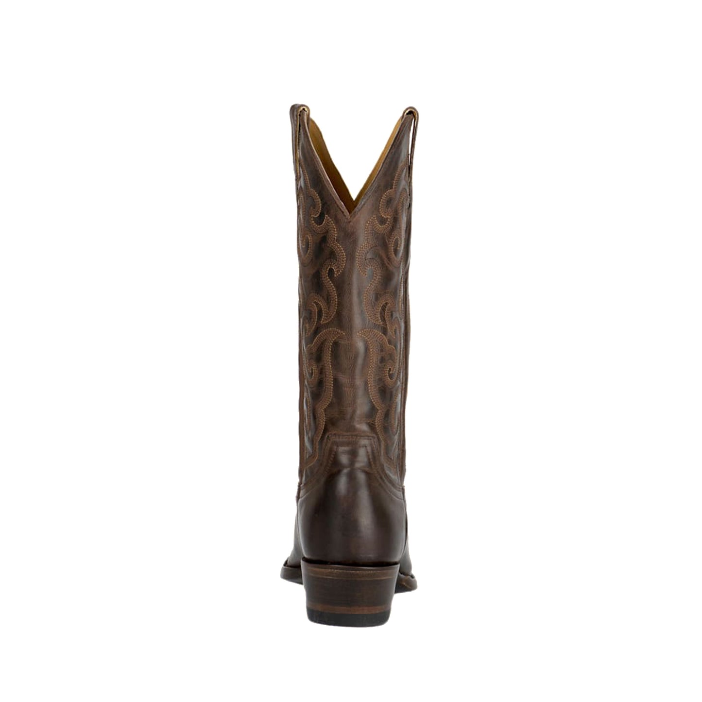 Chocolate Snip-Toe Delicate Embroidery Mid Calf Classic Cowgirl Boots