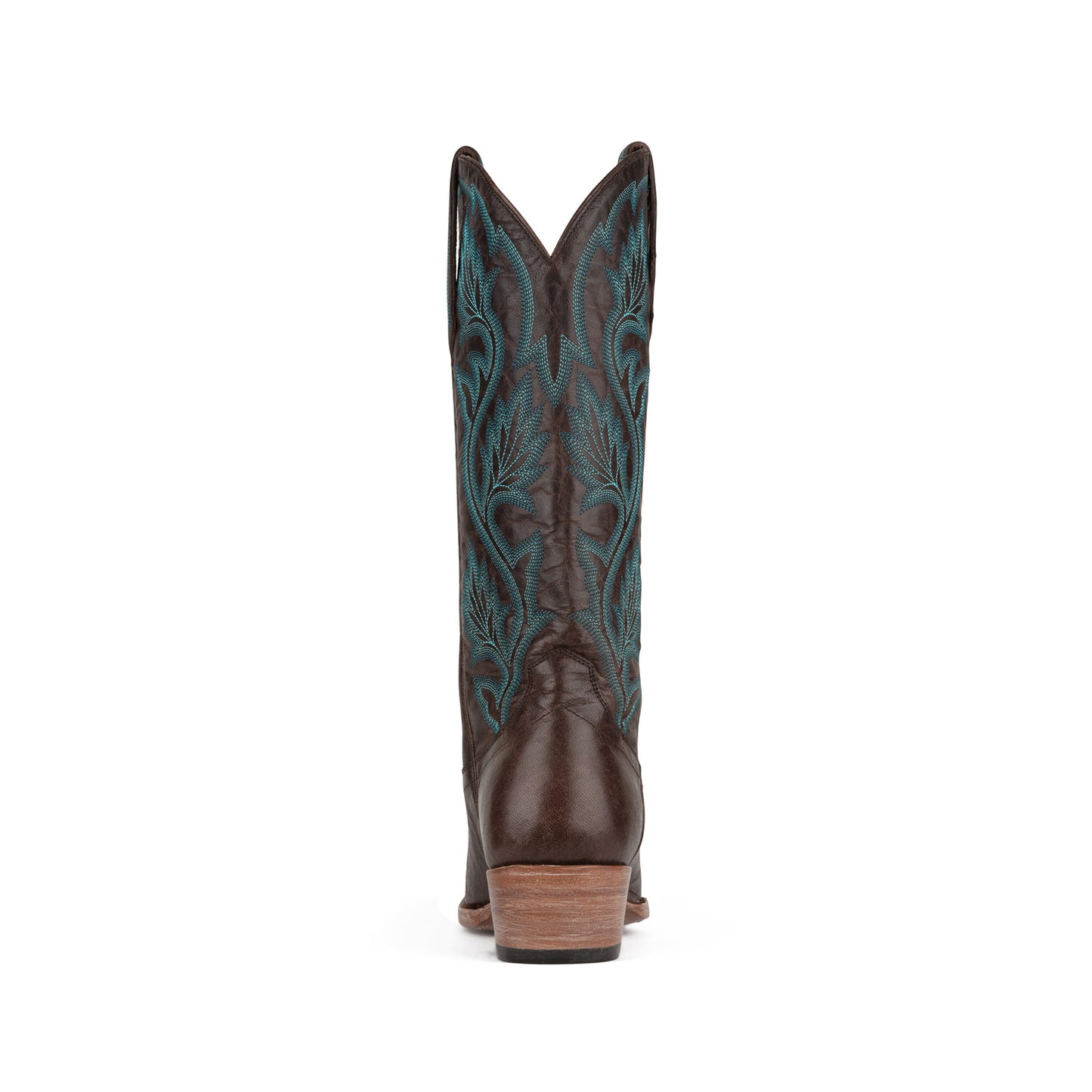 Chocolate Snip-Toe Plant Embroidery Mid Calf Cowgirl Boots