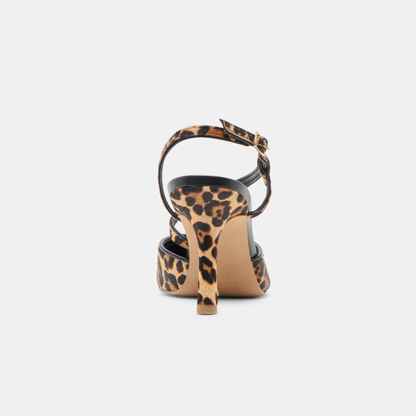 Leopard Pony Hair Pointed-Toe S-Shaped Strap High Heels