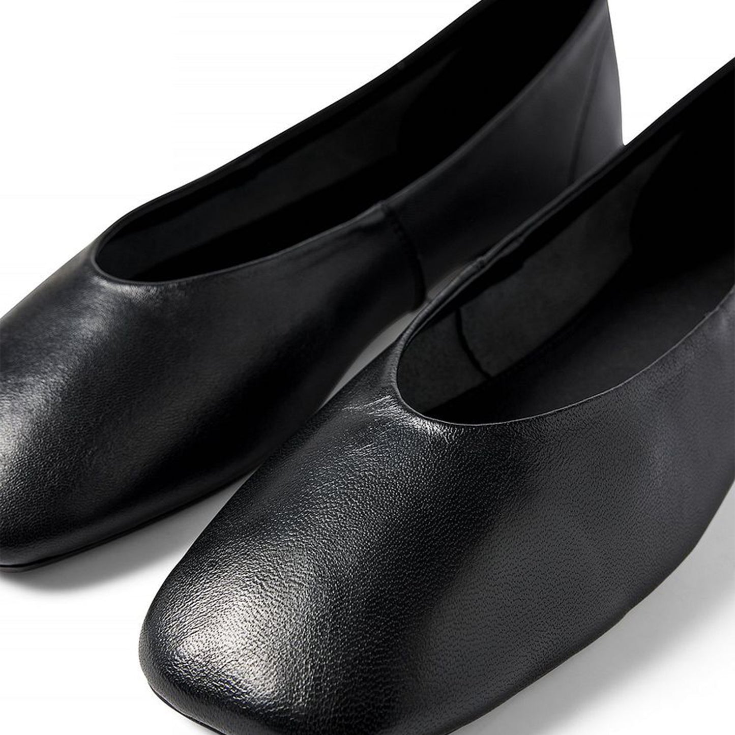 Black Square-Toe Classic Slip-On Simple Ballet Flats