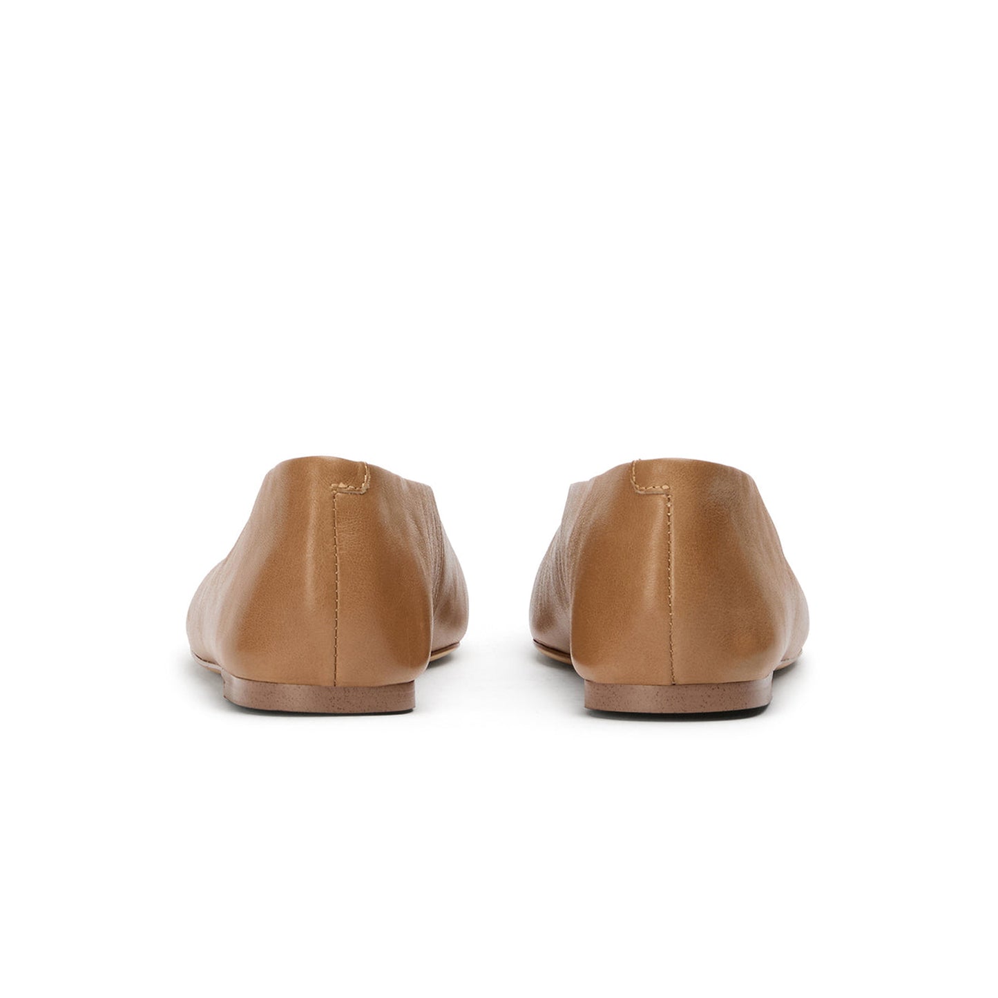 Tan Chic Square-Toe Slip-On Flats