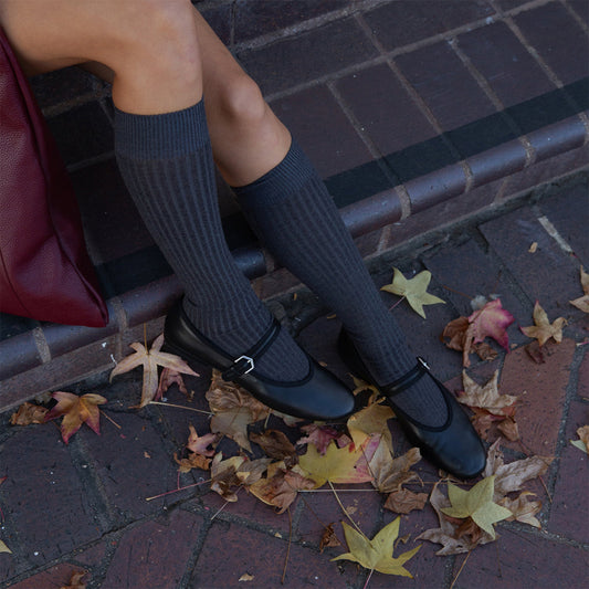 Black Vegan Leather Round-Toe Bridge Strap Ballet Flats