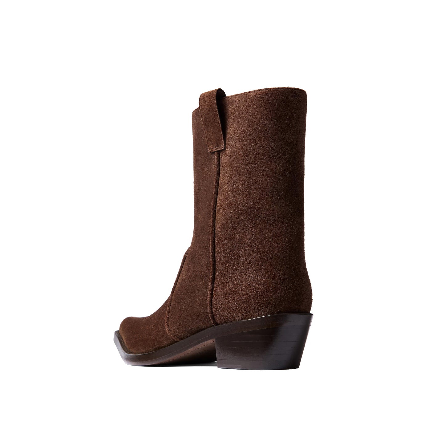 Brown Faux Suede Snip-Toe Simple Ankle Classic Cowgirl Boots