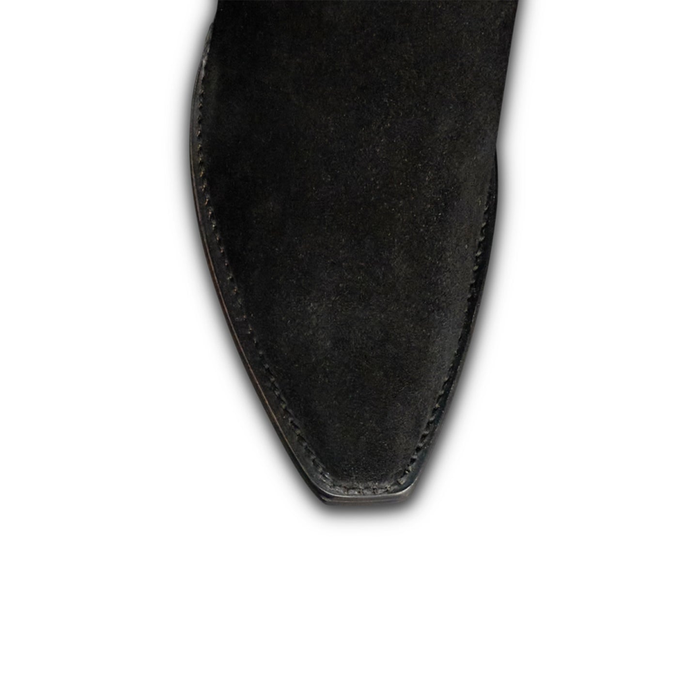 Black Faux Suede Snip-Toe Half-Zip Over-The-Knee Cowgirl Boots