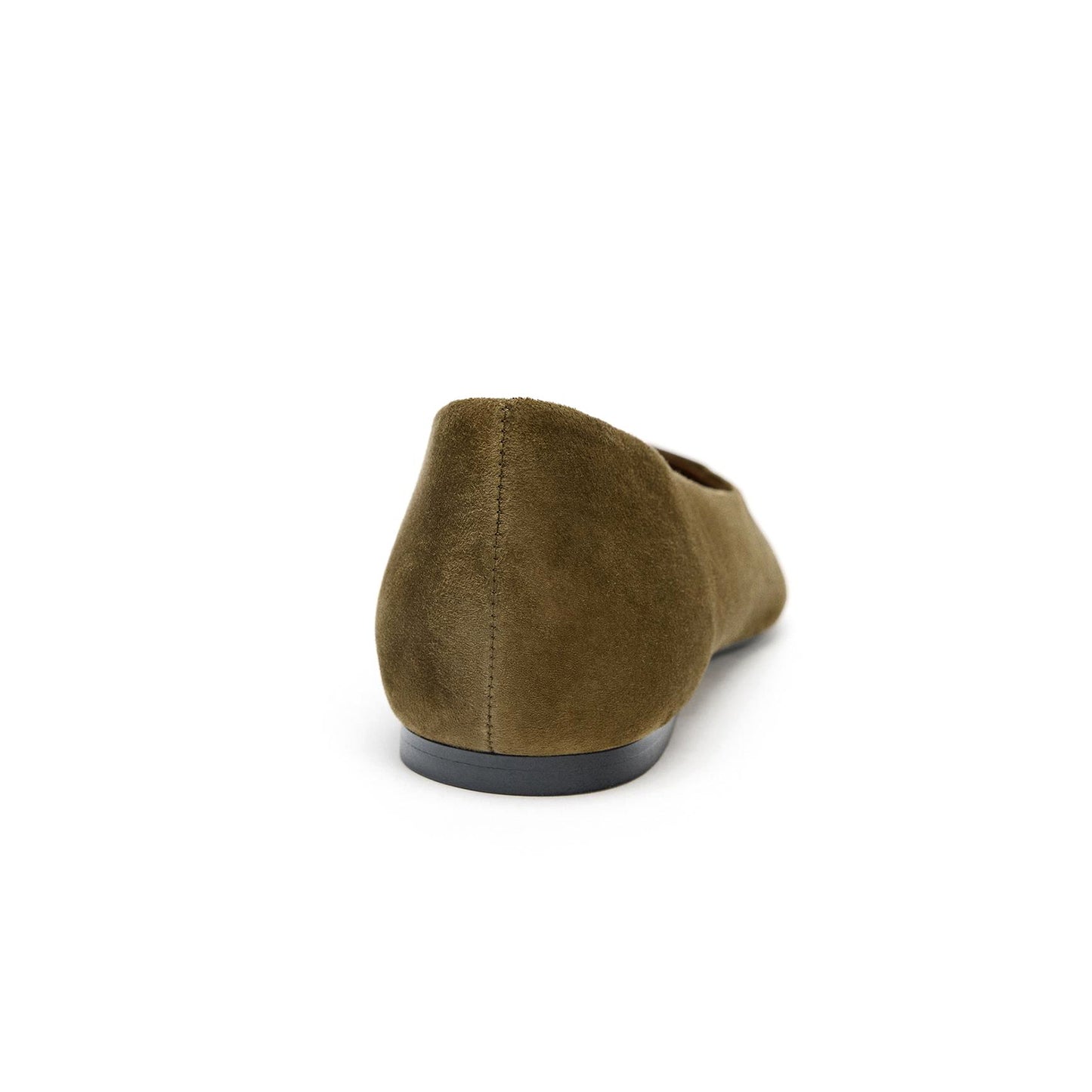 Dark Green Faux Suede Pointed-Toe Simple Slip-on Ballet Flats