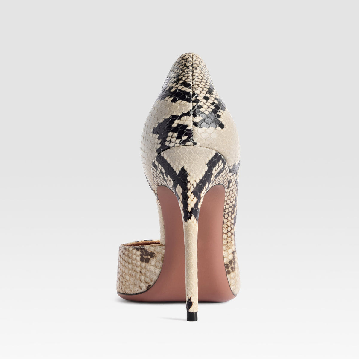 Clear Snakeskin Pattern Vegan Leather Pointed-Toe Slip-On Pumps High Heels