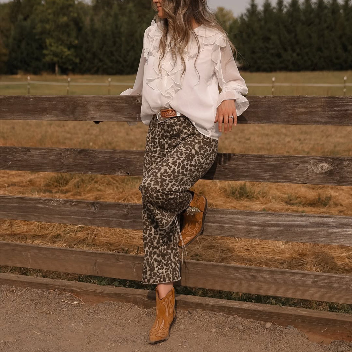 Dark Gold Faux Suede Snip-Toe Embroidery Ankle Cowgirl Boots