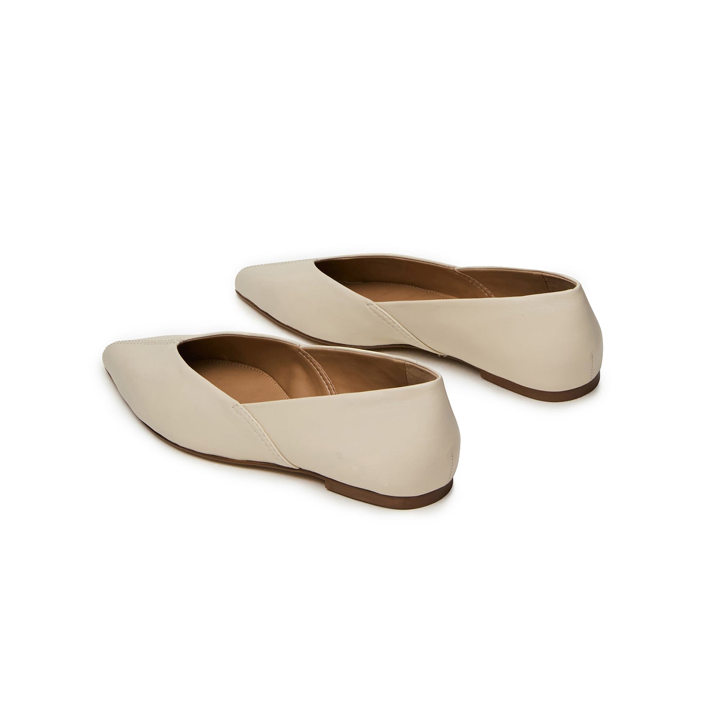 Bone Pointed-Toe Slip-On Stylish Flats