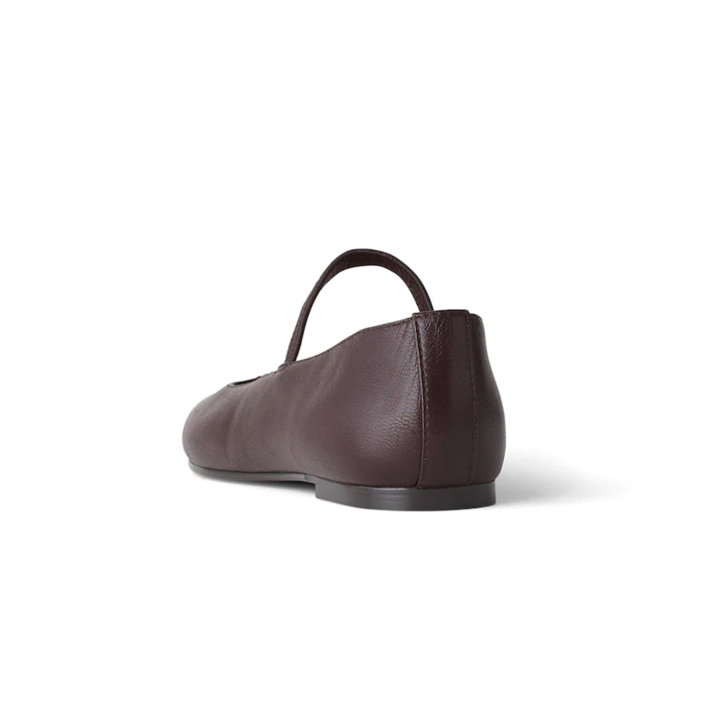 Dark Coffee Vegan Leather Square-Toe Bridge Strap Slip-On Flats