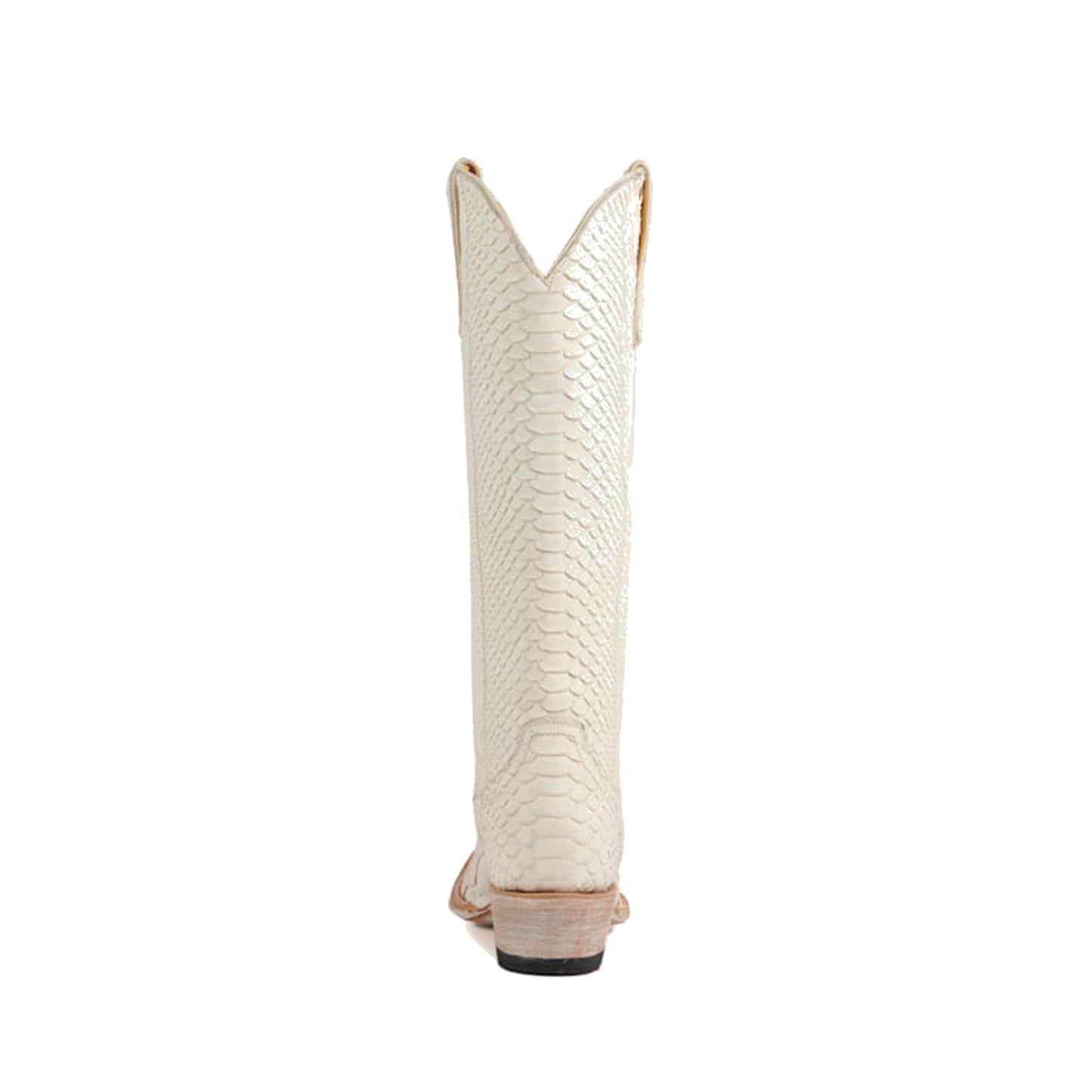 White Snakeskin Print Snip-Toe Classic Wide Calf Knee High Cowgirl Boots