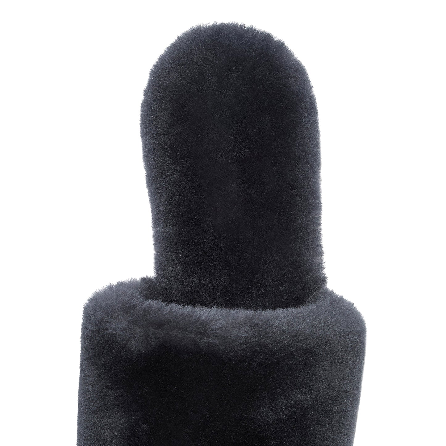 Charcoal Plush Square-Toe Slip-On Slippers Flats