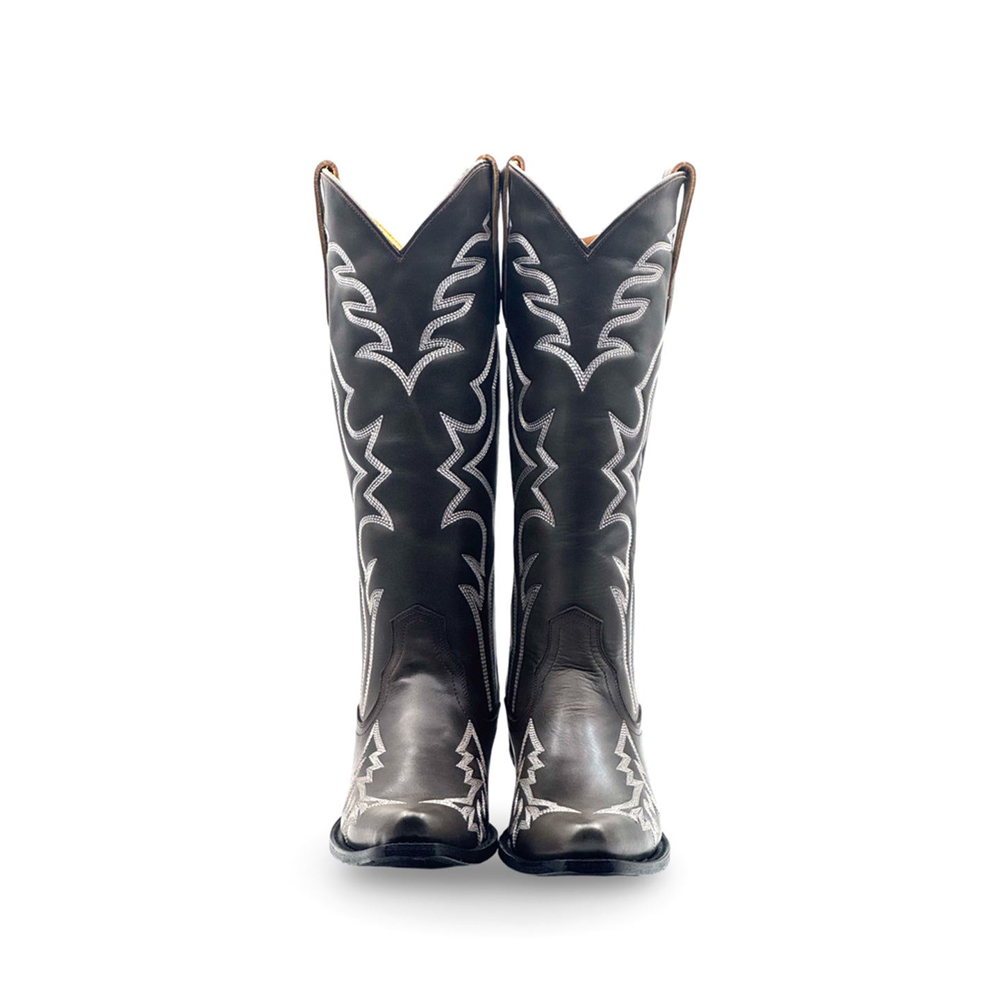 Dark Gray Snip-Toe Western Embroidery Chic Mid Calf Cowgirl Boots
