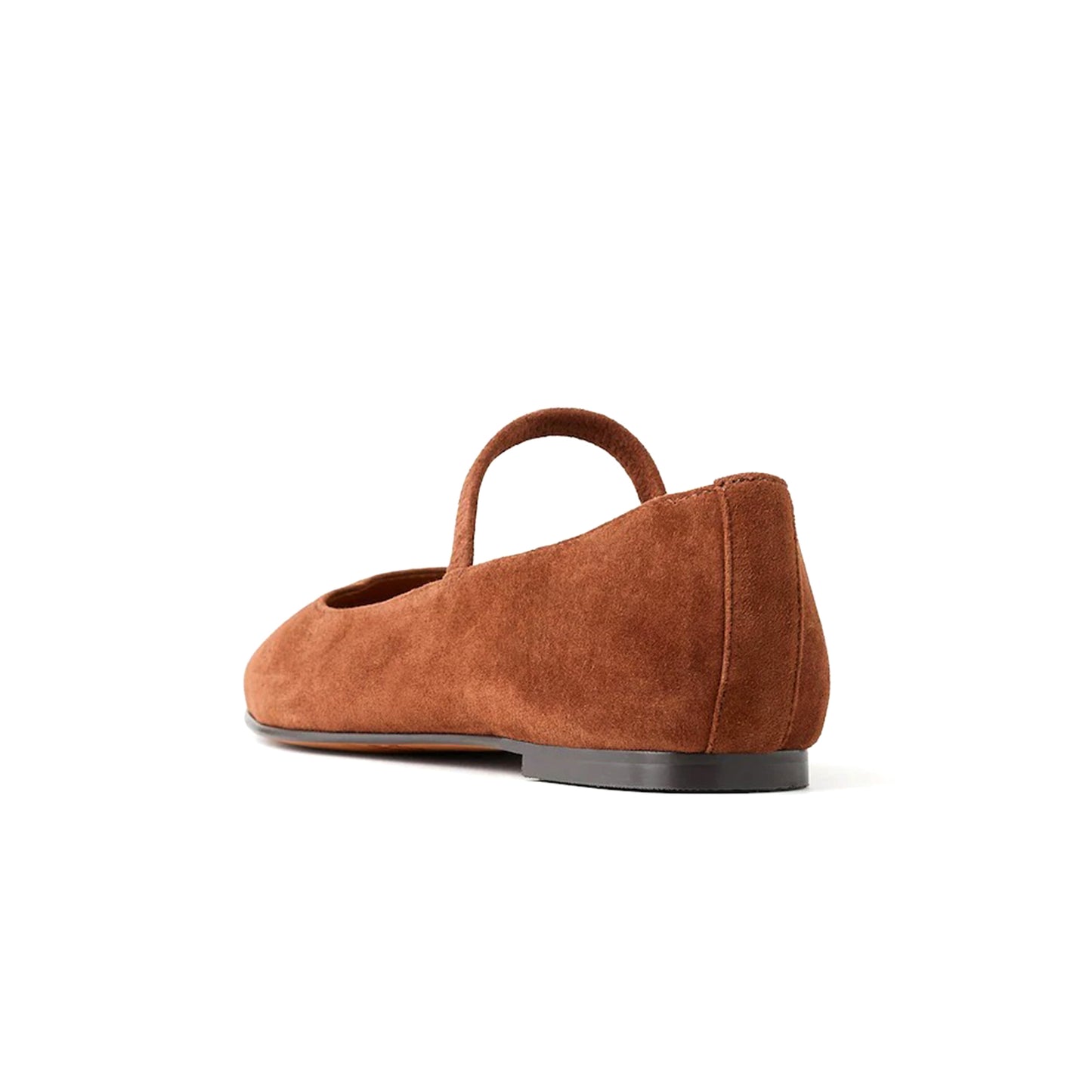 Forest Green Faux Suede Square-Toe Bridge Strap Slip-On Flats