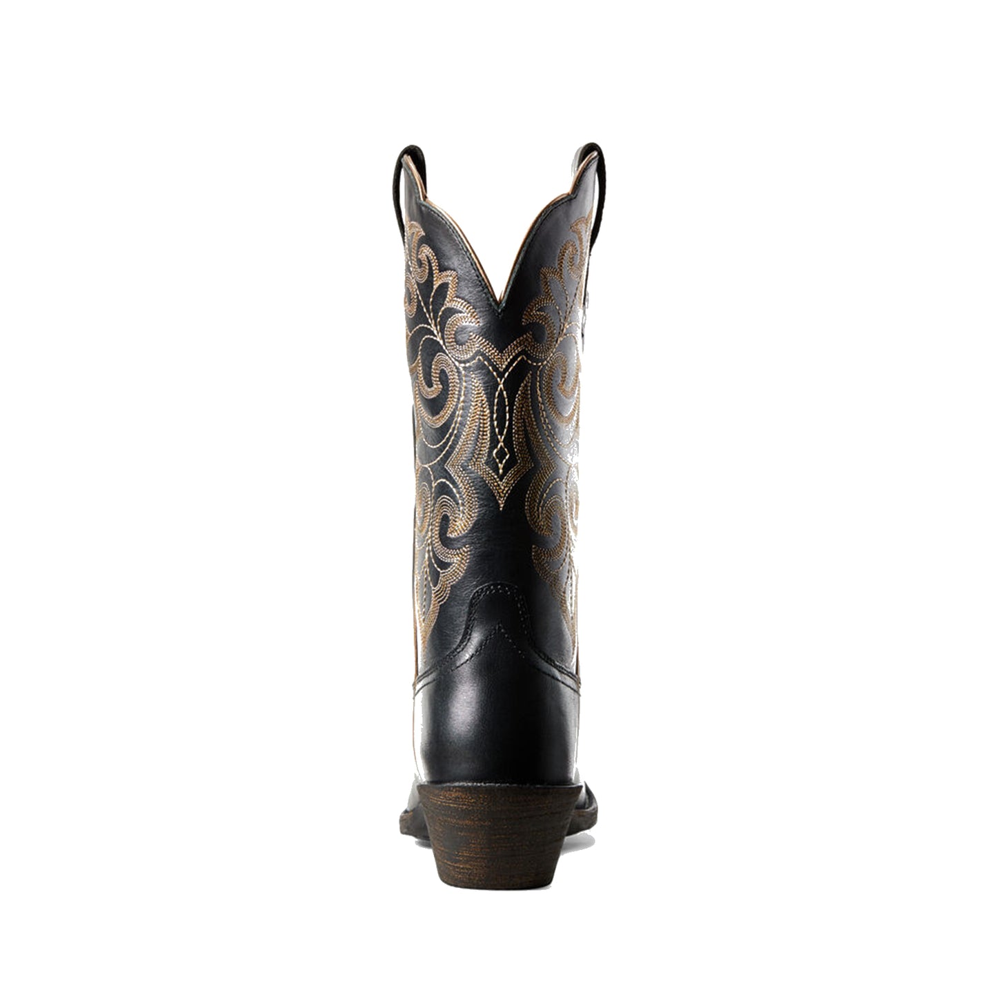Black Square-Toe Chic Embroidery Classic Mid Calf Cowgirl Boots