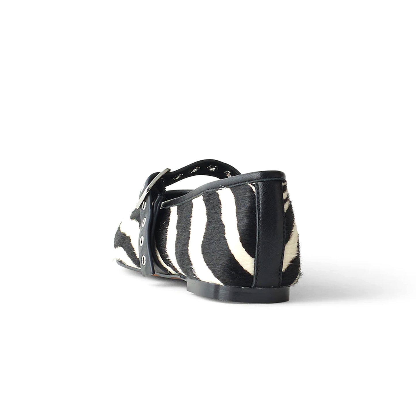 Zebra Print Round-Toe Mary Jane Classic Ballet Flats