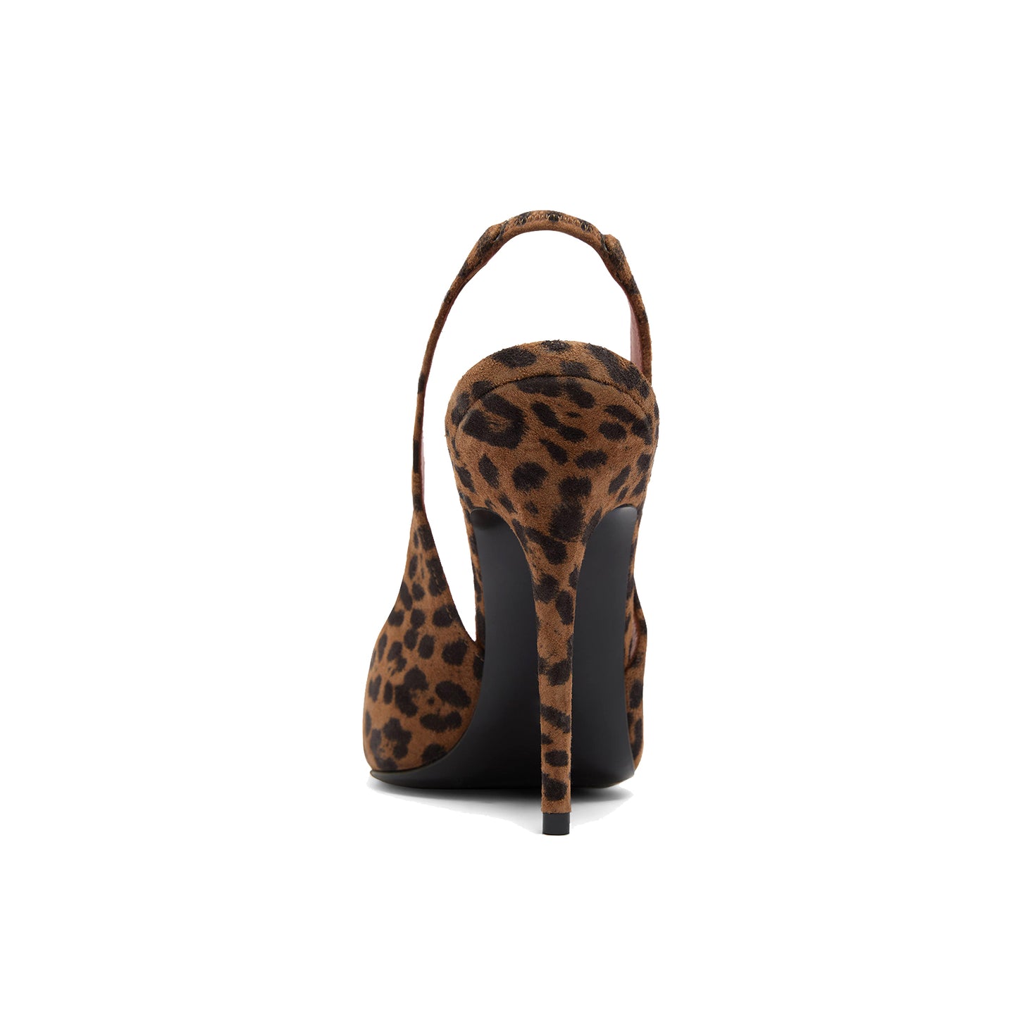 Leopard Faux Suede Pointed-Toe Classic Slingback High Heels