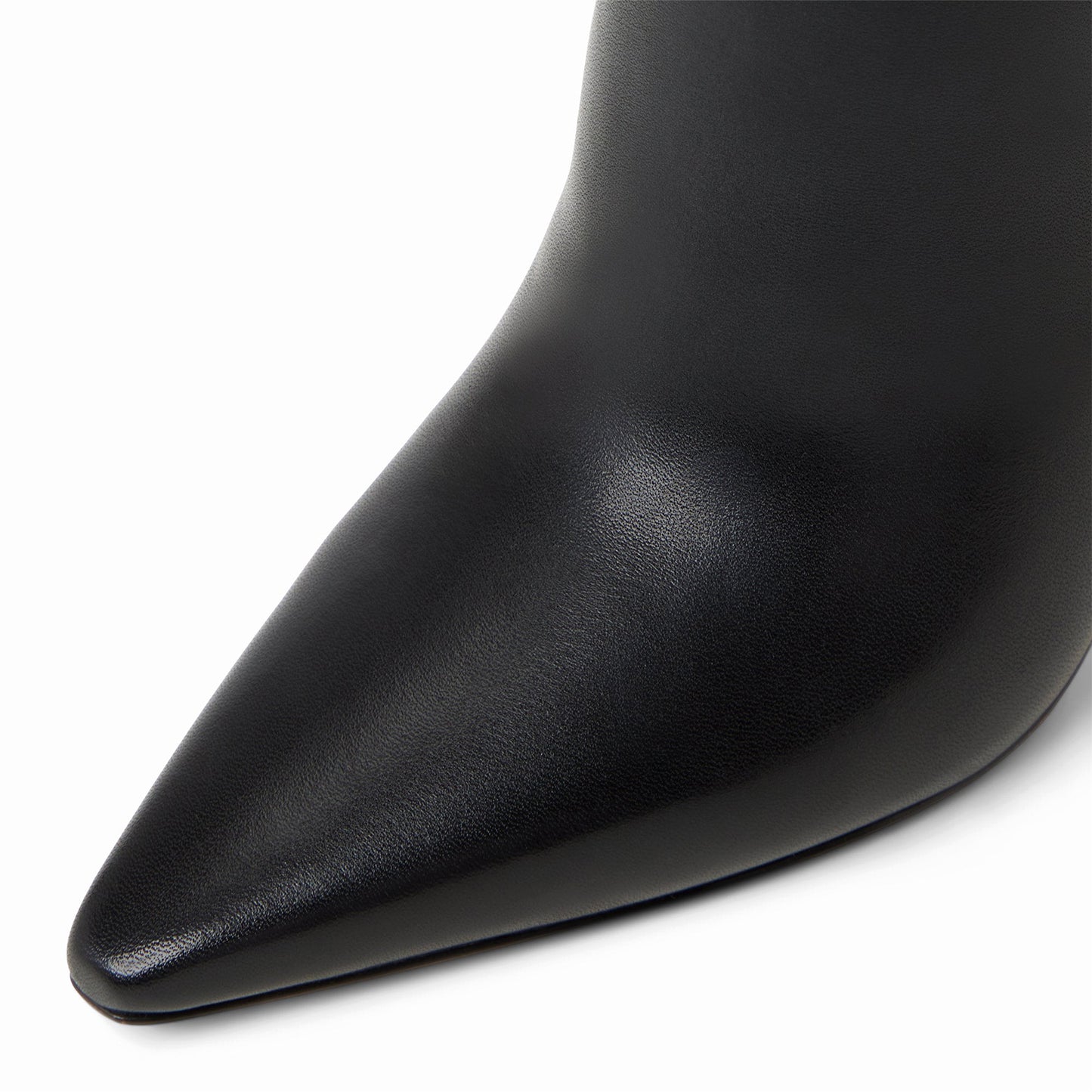 Black Snip-Toe Sleek Full-Zip Ankle Stiletto Boots