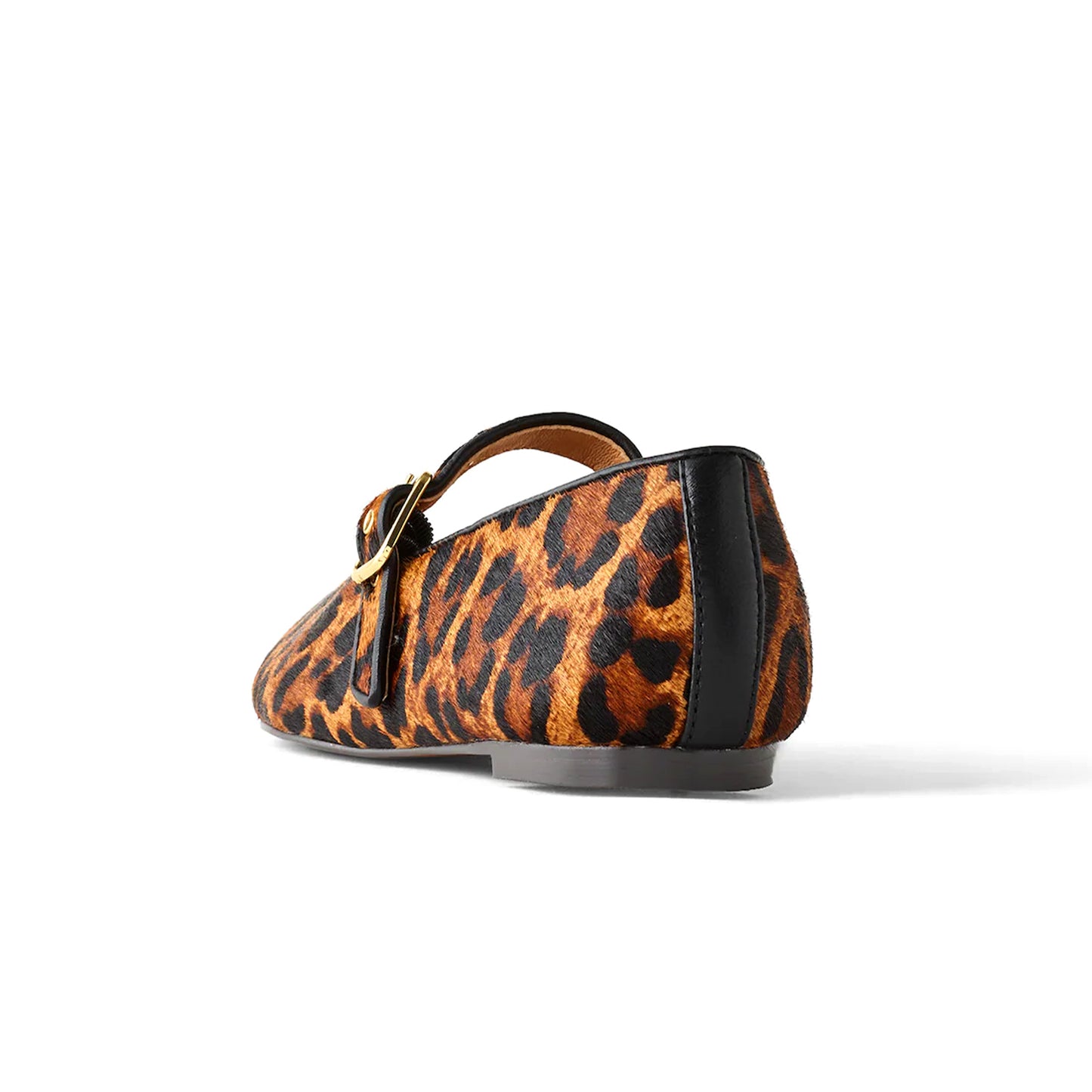 Leopard Print Round-Toe Mary Jane Classic Ballet Flats