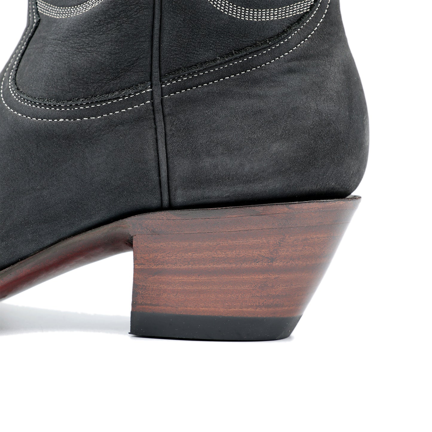 Black Snip-Toe Chic Embroidery Western Ankle Cowgirl Boots