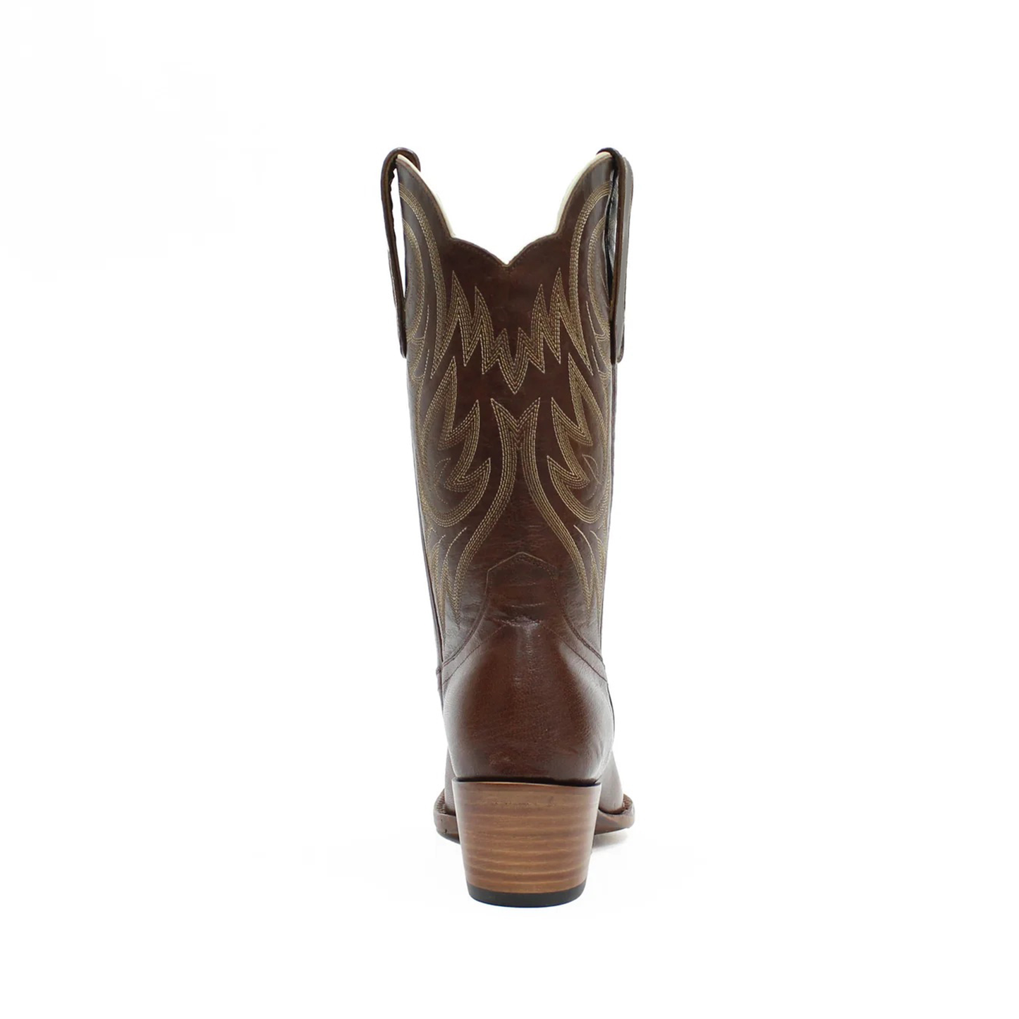 Cognac Snip-Toe Western Embroidery Mid Calf Cowgirl Boots
