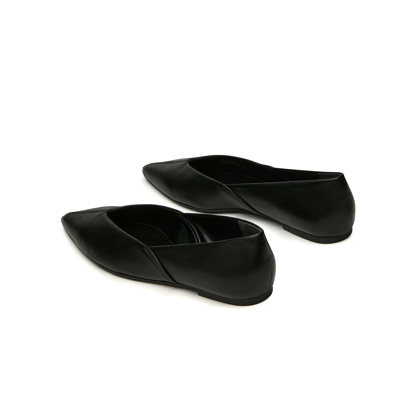 Black Pointed-Toe Slip-On Stylish Flats