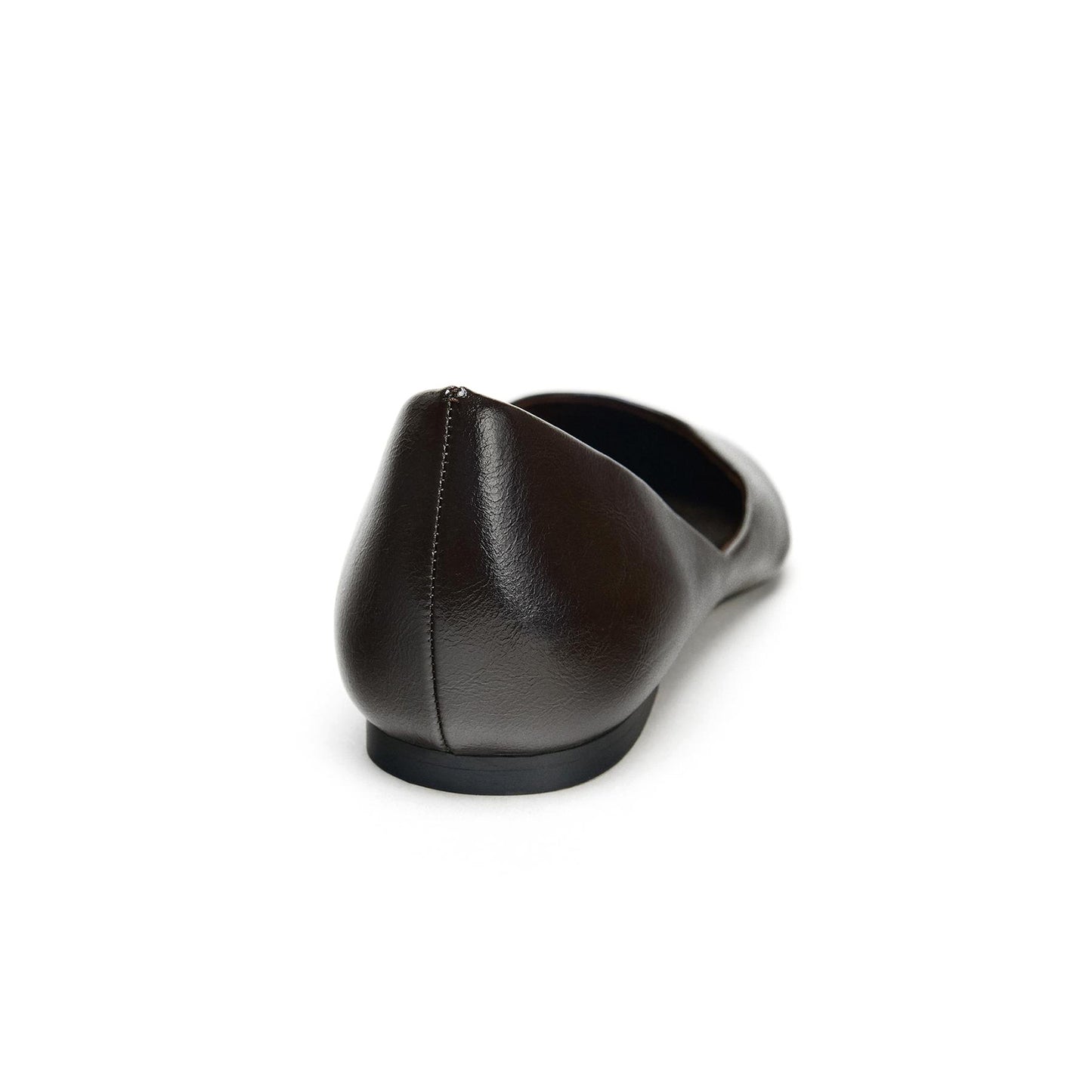 Chocolate Brown Simple Pointed-Toe Slip-On Flats